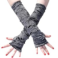 Punk Gothic Gloves Sleeves For Halloween Party Fingerless Gloves For Cosplay