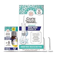 GuruNanda Concentrated Mouthwash,Fluoride-Free (2 fl oz) with Advanced Dental Water Flosser 2.0 - Cordless & Portable - 300 ml Water Tank