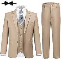 JPF Boy's Formal Suit Set Slim Fit Kids Tuxedo Suits for Wedding Teen Toddler Boy Dress Suit Outfit