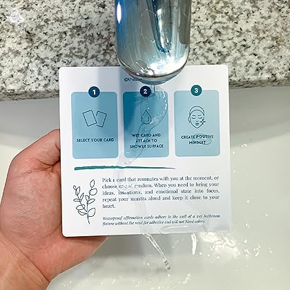 Self Care Shower Affirmation Cards [Waterproof] Positive Manifest For Women Meditation Daily Motivational Self-Empowering Quotes Girl Boss 15 Stress Relief Routine Set, Easy Stick and Remove From Shower and Mirror