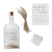Botanical Wedding Messages in Glass Bottle Guest Book-23cm, White