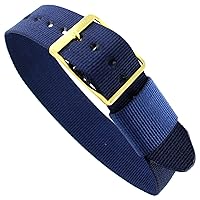 18mm Milano WB Sport Strap Wrap Thin Nylon Buckle Navy Blue Replacement Watch Band E 18N