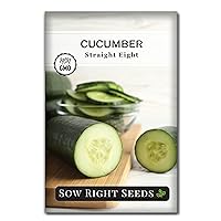 Sow Right Seeds - Straight Eight Cucumber Seeds for Planting - Non-GMO Heirloom Packet with Instructions to Plant and Grow an Outdoor Home Vegetable Garden - Popular, Crunchy Slicing Variety