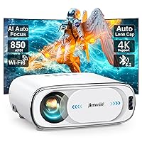 [AI Auto Focus+Auto Lens Cap]Outdoor-Projector 4K with WiFi 6 and Bluetooth:Upgrade 850 ANSI Native 1080P Jimveo Portable Projector, Auto 6D Keystone&Zoom,Home LED Movie Projector for Outdoor/Home Use