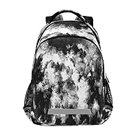 Black And White Tie Dye Backpacks Travel Laptop Daypack School Book Bag for Men Women Teens Kids
