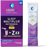 Liquid I.V. Hydration + Sleep Multiplier - Blueberry Lavender - Hydration Powder Packets | Electrolyte Drink Mix | Easy Open Single-Serving Stick | Non-GMO | 10 Sticks