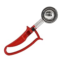 Zeroll 2024 Red Universal EZ Squeeze Handle Disher-1.49 oz. Food Portion Control Scoop Designed for Right or Left Hand Use Dishwasher Safe NSF Approved, 2-Inch