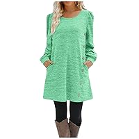 Plus Size Christmas Midi Dress for Women,Fashion Fall Winter Long Sleeve Casual Button Down T Shirt Dress for Party