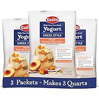 Greek Style Peach Flavored Yogurt Base (3-pack, 21 Servings) with Live Cultures | Easy & Fresh Homemade Yogurt | Use with EasiYo Maker | New Zealand Milk from Grass Fed Cows