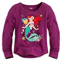 Disney Store Princess The Little Mermaid Ariel Girl Long Sleeve Thermal Shirt Size