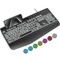 SABLUTE Wired Keyboard, Keyboard with 7-Color & 4 Modes Backlit, Full Size Silent Computer Keyboards for PC, Laptop, Mac, Windows