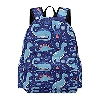 Funny Cartoon Dinosaurs Backpack Printed Laptop Backpack Shoulder Bag Business Bags Daily Backpack for Women Men