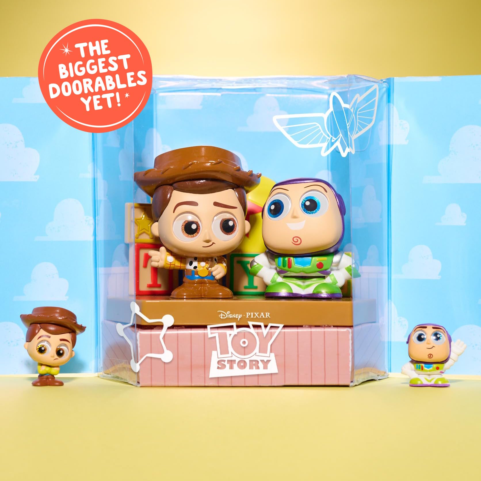 DOORABLES Disney New Grand Entrance 3-inch Collectible Figures Buzz Lightyear and Woody, Amazon Exclusive