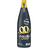 Ingrilli Organic Lemon Juice, 33.8 Fl Oz Glass Bottle (Pack of 6)
