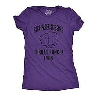 Womens Rock Paper Scissors Throat Punch T Shirt Funny Sarcastic Humor Tee Girls