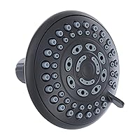 1.8GPM 5-Spray Water-Saving Luxury Shower Head with Adjustable Swivel Ball Joint in Matte Black (12023)
