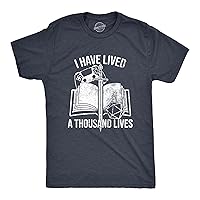 Mens I Have Lived A Thousand Lives T Shirt Funny Video Gaming Role Playing Reading Lovers Tee for Guys
