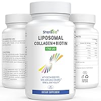 Liposomal Hydrolyzed Collagen Peptides 1700mg and Biotin 10000mcg Supplements for Women,Men,High Absorption,Vitamin E,C and Zinc Capsules for Skin,Hair Growth,Joint and Nails,60 Softgels