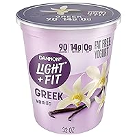 Light & Fit by Dannon Greek Nonfat Yogurt, Vanilla, Gluten-Free, 32 oz.