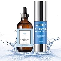 ALLUREC Skin Hytrating Duo: Hyaluronic Acid Serum Plus Luxury Blue Beauty Face Oil