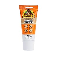 Gorilla All Purpose Wood Filler, 6oz Tube, White (Pack of 1)