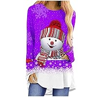 Christmas Tunic Tops for Women Fall T Shirt Flowy Pullover Top Long Sleeve Blouse Shirts Tunics Wear with Leggings