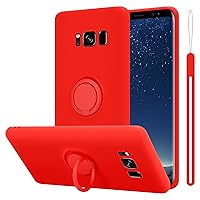 Cover Compatible with Samsung Galaxy S8 Plus in Liquid RED - Mobile Phone Case Made of Flexible TPU Silicone with Ring - Silicone Cover Protective Ultra Slim Soft Back Case Bumper