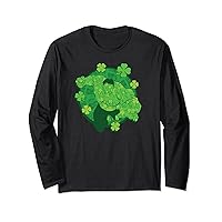 Marvel Hulk Outline Four-Leaf Clovers Green St Patrick’s Day Long Sleeve T-Shirt
