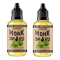 Monk Drops - 100% Monkfruit Liquid Sweetener, Zero Glycemic, Zero Calories, Zero Sugar, No Added Water, Concentrated Monk Fruit (350 Servings) (Original, 2 Pack)