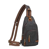 KL928 Canvas Sling Bag Crossbody Backpack Shoulder Casual Rucksack for Men Women