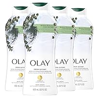 Fresh Outlast Paraben Free Body Wash with Relaxing Notes of Eucalyptus and Spirulina, 22 fl oz, Pack of 4