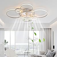 41'' Ceiling Fans-Modern Ceiling Fan with Light for Living Room, Flush Mount Ceiling Fan with Dimmable LED Light and Remote Control 3 Color Temperatures 6 Gear Wind Speed for Kids Room Bedroom