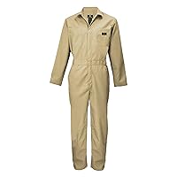 Natural Uniforms Mens Long Sleeve Zip Up Twill Coverall, Stain and Wrinkle Resistant