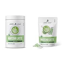 Latte Mix Bundle - 500g Canister + 10ct Stick Packs - Cafe Style Sweetened Blend - Sweet Matcha Green Tea Powder