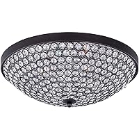 Glimmer-Four Light Flush Mount in Crystal style-15 Inches Wide by 5 inches high-Bronze Finish