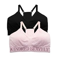 Kindred Bravely 2-Pack Hands Free Sports Pumping Bra Bundle (Black and Ombre Purple, Medium)