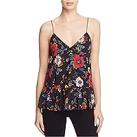 Womens Ruffle Floral Cami Tank Top