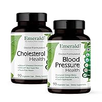 Cholesterol Health (90 Caps) & Blood Pressure Health (90 Caps) - Support Heart & Circulatory Health - Support Blood Pressure Levels in a Normal Range - Gluten-Free - 30-Day Supply