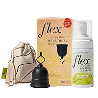 Flex Cup Starter Kit (Slim Fit - Size 01) Bundle | Reusable Menstrual Cup + 2 Free Menstrual Discs + Foaming Cleanser with Neroli