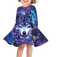 Spring/Autumn/Winter Girls' Long Sleeve Round Neck Loose Dresses Age 4-16 Years Casual A-Line Dress