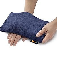Odorless Small Microwave Heating Pad, Microwavable Versatile Cold/Heated Neck and Shoulder Wrap for Back Pain and More, Moist Heat Cotton-Fleece Pad with Hydra-Beads, 6x11 Inches, Blue-Grey