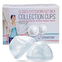 Freemie Hands-Free and Discreet Breast Milk Collection Cup Set | Pump with Your Clothes On Anywhere, Anytime | Sizes 25mm and 28mm Flanges Included | Holds Up to 8oz | Pump Not Included