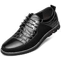 Men's Premium Leather Dress Shoes Comfort Business Casual Oxford Shoes Fashion Dress Sneakers Soft Loafers Derby Shoe for Office Working Walking Driving