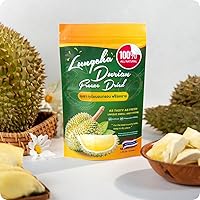 LUNGCHA Freeze Dried Durian Pure Premium King of Thai fruit, Real Fruit Snack, Natural, no sugar and no presevative added 1.75 Oz./Bag (1)