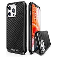 CaseBorne R Compatible with iPhone 13 Pro Max Case - Shockproof Protective, Military Grade 12ft Drop Tested, Durable Aluminum Frame, Aramid Fiber - Black