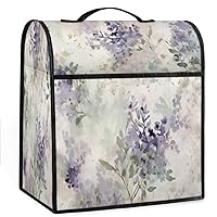 Floral Delicate Lavender Purple (01) Coffee Maker Dust Cover Mixer Cover with Pockets and Top Handle Toaster Covers Bread Machine Covers for Kitchen Cafe Bar Home Decor