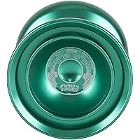 Duncan Toys Windrunner Yo-Yo [Green] - Unresponsive Pro Level Aluminum Yo-Yo with Double Rim, Concave Bearing, SG Sticker Response