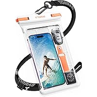 TORRAS Icecube IPX8 Waterproof Phone Pouch, Underwater Screen Touchable, Waterproof Phone Case for Snorkeling, Adjustable Lanyard, Beach Accessories for iPhone 14 Pro Max/ 13/12/ Samsung, White-8.0''
