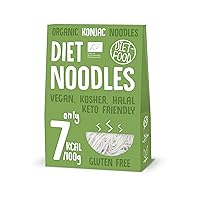 DIET-FOOD Organic Shirataki Noodles Low Carb Konjac Noodle Low Calorie Vegan Food Fat Free Soy Free Gluten Free Water Soluble Diet Noodles Low Calorie Content 300 g