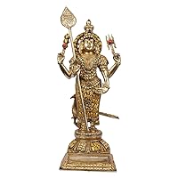 Brass Lord Murugan Kartikeya Murugana Kumaraswamy Karthikeya Standing Idol Swaminatha Skanda Murti Swami Ji Kartik Statue Subramanya 18 Inch